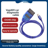 Cable de Diagnóstico OBD2 12V KKL VAG409 CH340 Directo de Fábrica para Vehículos Audi
