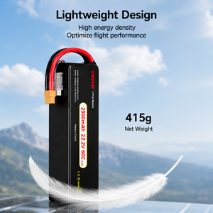 Baterai LiPo Drone Hard Shell Safe 2500mAh 22.2V 60C Tegangan Tinggi Pasokan Pabrik untuk Drone RC FPV Konektor Kustom - Product Image 2