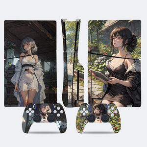 Autocollant en vinyle pour Ps5 Slim, housse de protection pour contrôleur de console de jeu, Design rouge et noir - Product Image 5