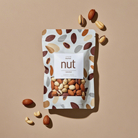 Sachet d'emballage Doypack personnalisé pour aliments secs, cacahuètes, noix, amandes, noix de cajou mélangées, avec fermeture éclair verticale