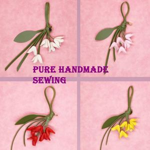 Beautiful Bag Charm Portable Tulip <b>Key</b> Chain <b>Hanger</b> Flower Pu Leather Pendant for Women Gifts - Product Image 2