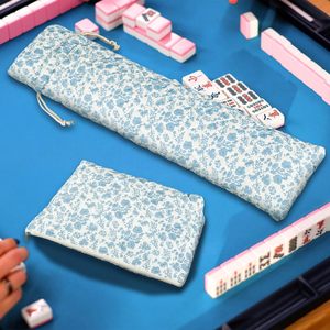 3 Pcs Empty <b>Mahjong</b> Bag <b>Set</b> Thickened Blue Floral Quilted Carrying Bag <b>Set</b> with Two Wrappers Card Bags <b>Mahjong</b> Racks - Product Image 6