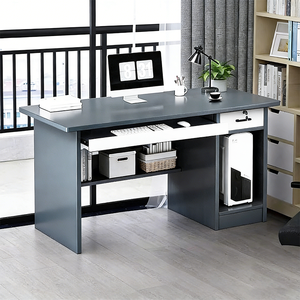 Bureau de travail <span class=keywords><strong>à</strong></span> domicile moderne, durable et ergonomique avec armoire <span class=keywords><strong>à</strong></span> classeurs verrouillable et structure <span class=keywords><strong>en</strong></span> bois robuste pour le télétravail et les études - Product Image 1