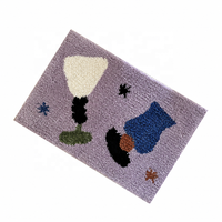 Tapis de bain floqué épais personnalisable (motif et taille), antidérapant, tapis de chevet de chambre, styles Micro-Drunken Party A/B