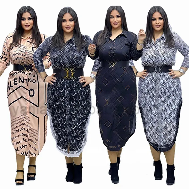 Robe d'automne en Satin de soie pour femmes, tenue décontractée et ample, élégante, à manches courtes, de styliste, imprimée, nouvelle collection été 2023