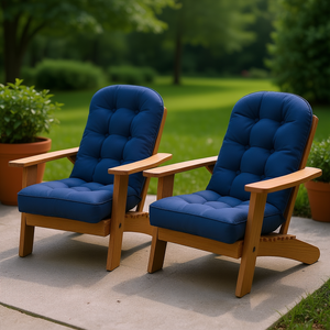 Cojines para Silla Adirondack Azul Marino, Cojines Acolchados para Asiento de Patio con Respaldo Alto, con Lazos, Extraíbles y Lavables - Product Image 2