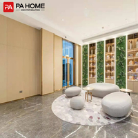 Panneaux de mur de couleur en bois de lobby d'hôtel de PA murs en bois de latte de placage en bois de secteur commercial