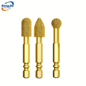 Fabricants Vente en gros Kit d'outils de meulage Tête de meulage en diamant émeri à tige en céramique brasée pour céramique verre marbre - Product Image 4