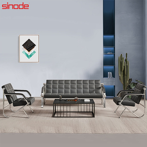 Sofá de oficina sencillo y moderno Sofá de oficina de 1 plaza de cuero fax negro - Product Image 5