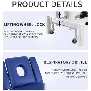 Portable <span class=keywords><strong>électrique</strong></span> SPA examen canapé <span class=keywords><strong>lit</strong></span> hauteur réglable pour chiropratique physiothérapie hôtels gymnases chambres en plein air - Product Image 5