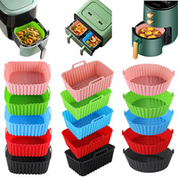 Revêtement en silicone de qualité alimentaire pour friteuse à air, revêtement antiadhésif réutilisable pour panier de friteuse à air, plaque de cuisson résistante à la chaleur pour four et friteuse à air