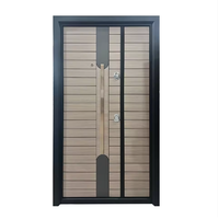 Porte d'entrée principale en acier MDF de style turc résistante aux intempéries, design moderne et simple, anti-rouille