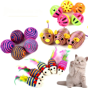 Jouets interactifs écologiques pour chats, directement de l'usine : ensemble balle en sisal et souris, fournitures pour animaux de compagnie en stock - Product Image 6