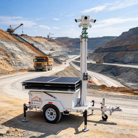 Remorque de surveillance mobile solaire 1425W avec mât de 7m pour la sécurité des chantiers