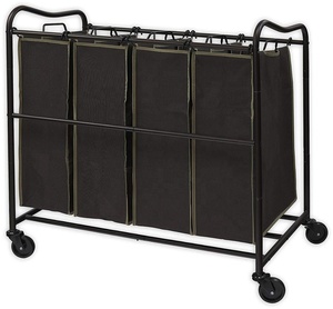 4 túi nhiệm vụ nặng nề giặt SORTER cán giỏ giặt Hamper với 4 phần - Product Image 3