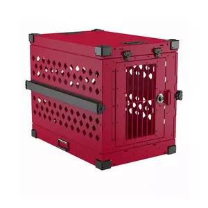 专业狗运输板条箱铝金属可折叠狗笼箱可堆叠带轮子的宠物窝
