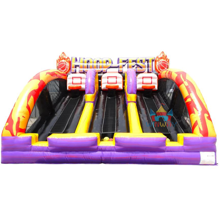 Commercial Inflatable Basketball Game - HOOP-FEST Interactive Sports Challenge for Team Building & Carnival Events
