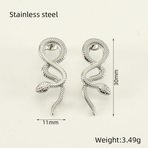 1 Par de Pendientes de Acero Inoxidable Estilo Punk con Forma de Animal, Pendientes de Serpiente para Mujer, Joyería para Oreja - Product Image 5