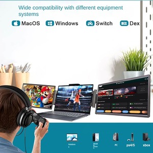 Extensor de pantalla plegable para portátil, monitores IPS duales de <span class=keywords><strong>14</strong></span> ", 1920x1200, frecuencia de actualización de 60Hz, Plug and Play para Windows/<span class=keywords><strong>Mac</strong></span> - Product Image 2