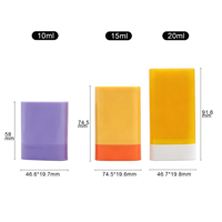 Vente en gros de contenants de déodorant en stick PP de 10 ml, 15 ml, 20 ml, forme plate, emballage de stick de crème solaire, stick de parfum solide, couleur personnalisée
