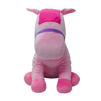 Woodfield 22 pouces, adorable petit cheval rose, peluche de dessin animé, jouet en peluche super doux avec rembourrage en coton PP, brodé pour les enfants