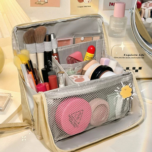 Lớn có thể gập lại túi <span class=keywords><strong>nylon</strong></span> mỹ phẩm du lịch đồ dùng cá nhân tổ chức Lưu trữ không thấm nước tạo nên trường hợp Túi trang điểm lớn - Product Image 1