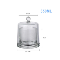Bougeoir en verre transparent élégant avec couvercle en verre de luxe Décoration de la maison de luxe Bougeoir de Noël