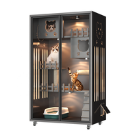 Villa pour chat en bois d'intérieur, directement de l'usine, avec lit-nid et motif animalier, cage robuste pour animaux de compagnie, maison confortable pour chat à prix compétitif