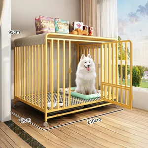 חדש צינור פלדה לחיות מחמד צינור עגול צינור זהב מרובע כלב כלוב עבור קטן בינוני כלב גדול בינוני קטן