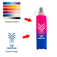 Bouteille d'eau souple en TPU écologique avec logo personnalisé, dégradé de couleurs, étanche, sans BPA, pour le camping, la randonnée et les aventures en plein air