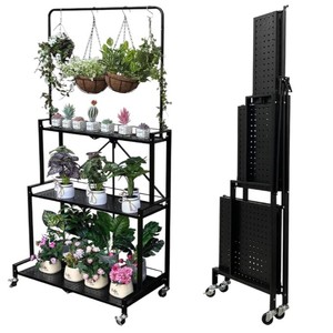 Succulent plant <b>stand</b>, multi-tiered movable plant display rack for home use on balconies, indoor multi-functional flower <b>pot</b> - Product Image 5