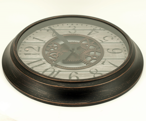 <b>Vintage</b> Industrial Gear <b>Wall</b> <b>Clock</b> in Aged Bronze Old Looking for Hotel Home Coffee Shop Decoration - Product Image 4