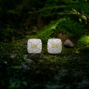 Orecchini a Perno Jcie in Lega di Zinco Placcata Oro Bianco con Cristalli e Strass, Design Minimalista per Uso Quotidiano, Unisex - Product Image 2