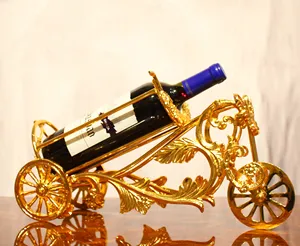 Estante de exhibición para vino, mesa de diseño creativo Simple de lujo europeo moderno, de cobre dorado