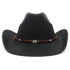 Ruimantike Fedora Hat View Grotere Afbeelding Delen Groothandel Custom Vilt Brede Rand Cowboy Hoed Chapeau Fedora Hoeden Voor Wom