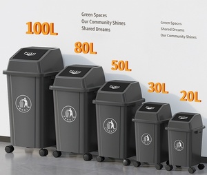 Cubo de basura con tapa oscilante de 30 litros, cubo de basura extraíble de plástico <span class=keywords><strong>azul</strong></span> para el hogar, almacenamiento de <span class=keywords><strong>reciclaje</strong></span> de cocina - Product Image 2