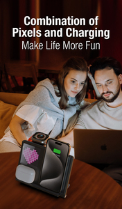 Chargeur d'écran LED <span class=keywords><strong>Pixel</strong></span> <span class=keywords><strong>sans</strong></span> <span class=keywords><strong>fil</strong></span> multifonction 4-en-1 avec alarme pour iPhone,Samsung Huawei Tous les téléphones QI, iWatch et Aiprods - Product Image 5