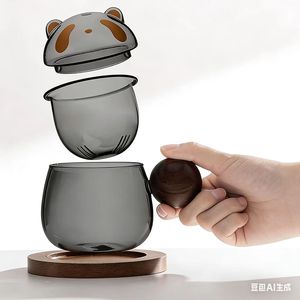 Ensemble <span class=keywords><strong>de</strong></span> tasses à thé en <span class=keywords><strong>verre</strong></span> borosilicate <span class=keywords><strong>de</strong></span> haute qualité faites à la main en forme <span class=keywords><strong>de</strong></span> panda, avec poignée en bois et sous-<span class=keywords><strong>verre</strong></span>, 350 ml, portable, compatible lave-vaisselle et micro-ondes, pour la maison - Product Image 5