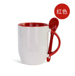 Mug en céramique personnalisé avec intérieur coloré et cuillère pour cadeau, tasses publicitaires personnalisées pour les entreprises - Product Image 6