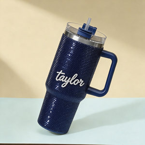 Tazza da <span class=keywords><strong>Caffè</strong></span> Grande Capacità 40oz per Sport all'Aperto, Tumbler Opaco Colorato <span class=keywords><strong>con</strong></span> Coperchio Perlato e Stampa <span class=keywords><strong>Nome</strong></span> in Strass, Disponibile in Magazzino USA - Product Image 1