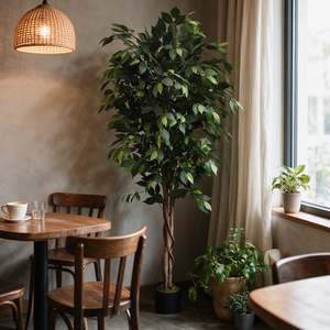 Grand arbre artificiel Ficus Banyan en pot pour intérieur, <span class=keywords><strong>plante</strong></span> artificielle pour hôtel, café, bureau, maison, aménagement paysager et décoration de terrasse OEM ODM - Product Image 1