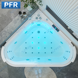 Bañera de hidromasaje ecológica acrílica blanca independiente, burbuja de aire de masaje de 1,8 m para villas - Product Image 1