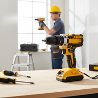 Perceuse sans fil multifonctionnelle avec batterie 21V, visseuse à percussion sans fil pour la réparation domestique et la const
