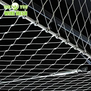 7x7 flexible structure stainless steel 304 wire rope mesh netting wire rope mesh railing