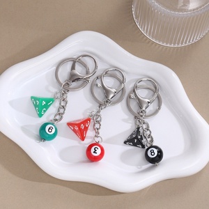 Y2K huit boules de billard chanceux dés porte-clés mode Vintage Design 8 boules résine porte-clés luxe hommes dés polyédriques porte-clés - Product Image 4