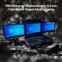 Ordinateur portable industriel robuste à triple écran étanche de 15.6 pouces avec poste de travail Windows pour ordinateur portable robuste pour l'urgence