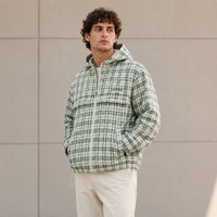 Fabricant de vestes YM, veste en nylon à fermeture éclair personnalisée, imperméable, entièrement à motifs écossais, veste pull-over coupe-vent à capuche pour hommes