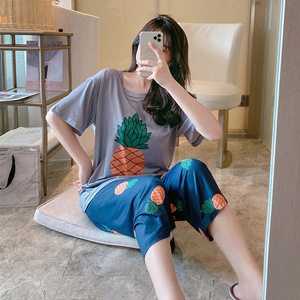 Pigiama Traspirante per <span class=keywords><strong>Donna</strong></span>, Set di <span class=keywords><strong>Abbigliamento</strong></span> Femminile Stampato in Poliestere, <span class=keywords><strong>Abbigliamento</strong></span> da Casa per Signore e Ragazze, Camicia da <span class=keywords><strong>Notte</strong></span> per Donne - Product Image 5