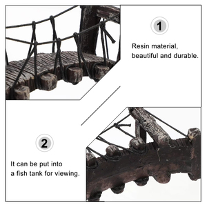 Elegante stile cinese resina corda ponte 13x4x6CM forma irregolare decorazione essenziale per il giardino acquari stagno terrari - Product Image 2