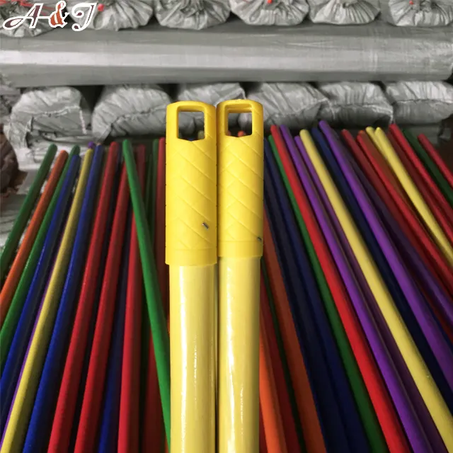 Factory Best quality ribbed PVC wooden broomstick Wood Round Stick machine making wooden stick broom handle